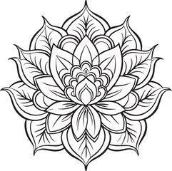 Floral Ornament Line Art Vector Set – Elegant Hand Drawn Decorative Botanical Elements for Design and Illustration