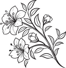 Floral Ornament Line Art Vector Set – Elegant Hand Drawn Decorative Botanical Elements for Design and Illustration