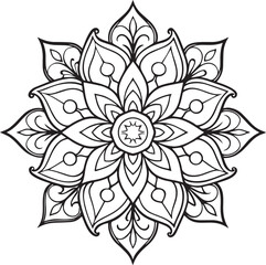 Floral Ornament Line Art Vector Set – Elegant Hand Drawn Decorative Botanical Elements for Design and Illustration