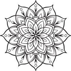 Floral Ornament Line Art Vector Set – Elegant Hand Drawn Decorative Botanical Elements for Design and Illustration