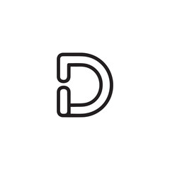 A creative minimalist " D" letter logo design with black and white color.