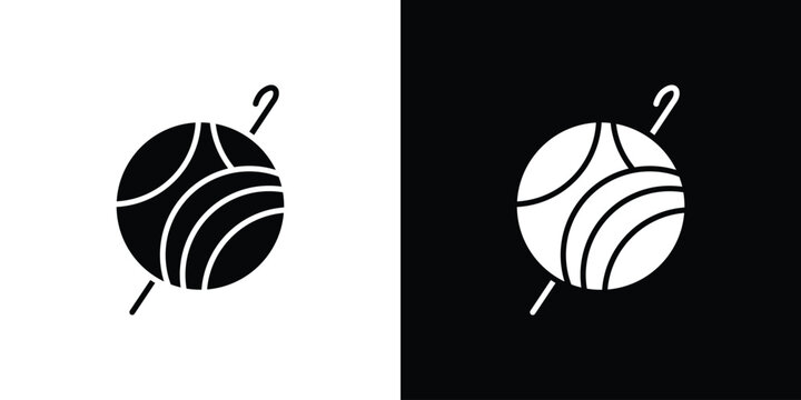 Wool ball icon vector, solid illustration, pictogram set.