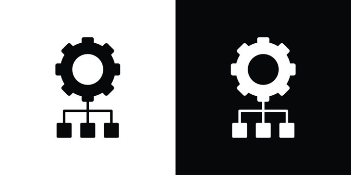 Workflow icon vector, solid illustration, pictogram set.