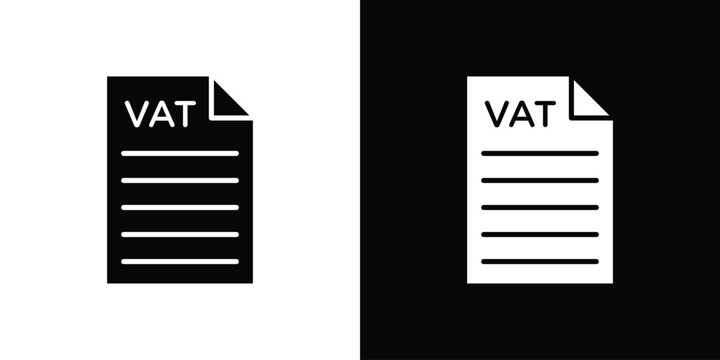 Value added tax VAT icon vector, solid illustration, pictogram set.