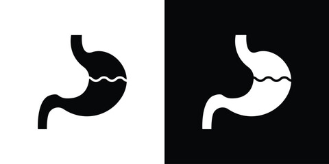 Stomach with Liquids icon vector, solid illustration, pictogram set.