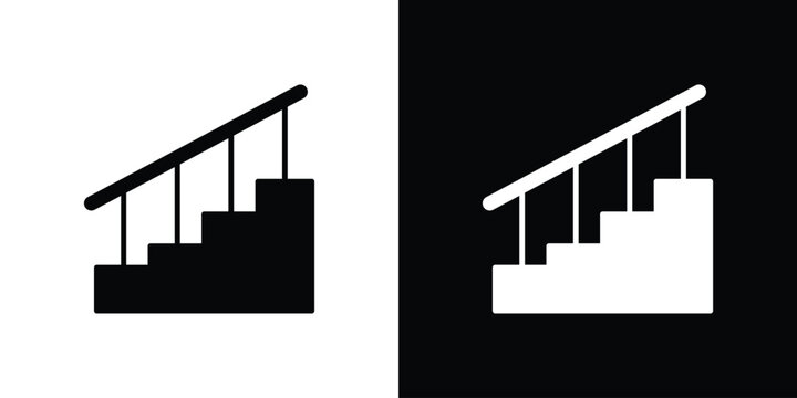 Stairs icon vector, solid illustration, pictogram set.