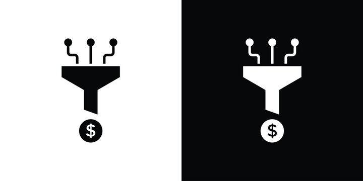 Sales funnel icon vector, solid illustration, pictogram set.