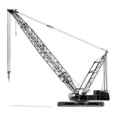 Detailed Illustration of a Crawler Crane