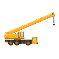 Powerful Mobile Truck Crane Illustration