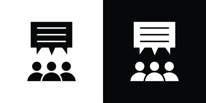 Public opinion icon vector, solid illustration, pictogram set.