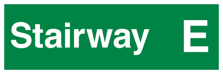 Stairway E Sign – Directional Safety Vector for Stairs3