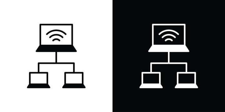 Local network icon vector, solid illustration, pictogram set.