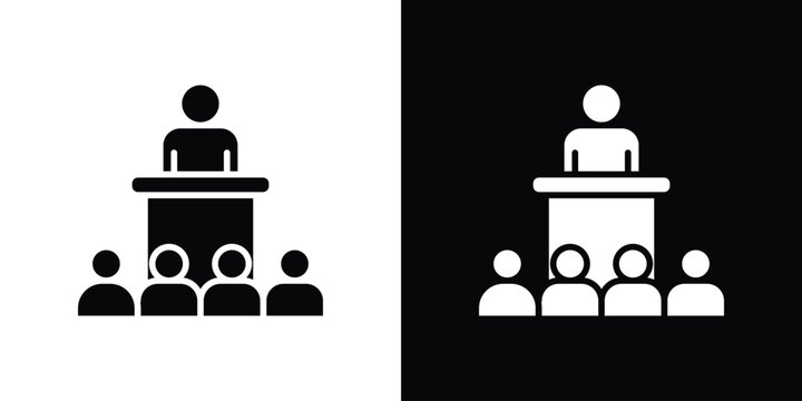 Lecture icon vector, solid illustration, pictogram set.