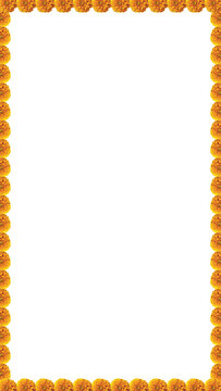 marigold flowers border frame for festive design