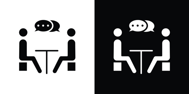 Job interview icon vector, solid illustration, pictogram set.