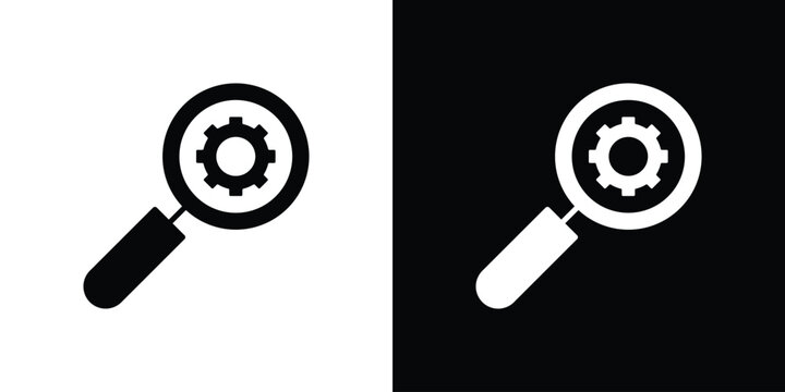 Investigate icon vector, solid illustration, pictogram set.