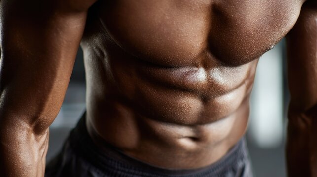 Close-up of a man's sculpted torso
