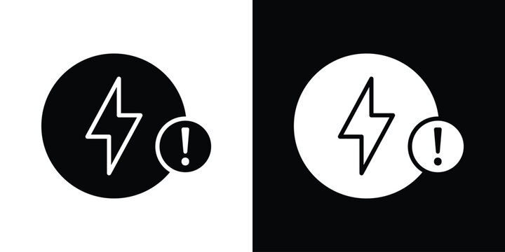 Electric Problem icon vector, solid illustration, pictogram set.