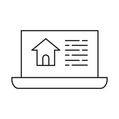 Smart Home Laptop Editable Stroke Icon