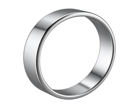 Minimalist silver cuff bracelet with polished finish isolated on transparent background PNG