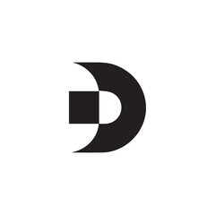 A creative minimalist " D" letter logo design with black and white color.