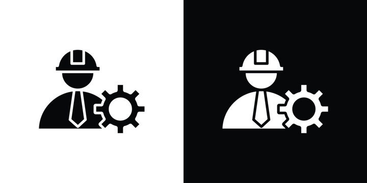 Civil Engineer icon vector, solid illustration, pictogram set.