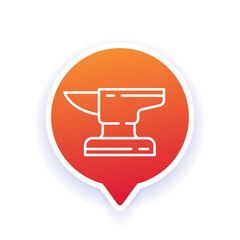 anvil icon, blacksmith tool line design