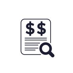 business audit icon, auditing financial records