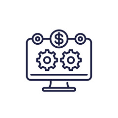 cost optimization icon, business software line design