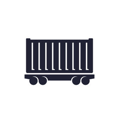 container wagon icon on white