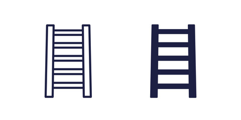 ladder icon on white, line and solid design © nexusby