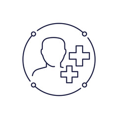 medical care icon in line design