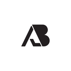 A creative minimalist " AB" letter logo design with black and white color.