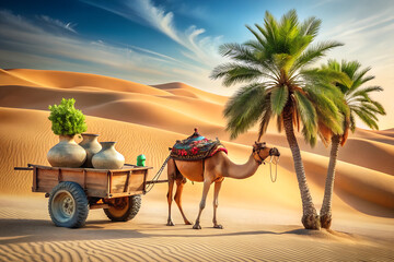 camels in the desert