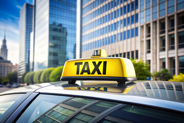 yellow taxi sign