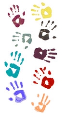 peinture empreintes de mains, PNG fond transparent