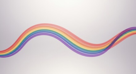 Colorful Rainbow Wave With Soft Purple Background