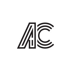 A creative minimalist " AC" letter logo design with black and white color.