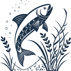 Elegant Fish Silhouette – Sophisticated Coastal & Nautical Wall Decor

