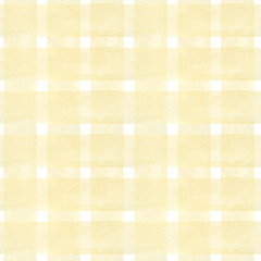 Yellow stripes checkered background. Seamless watercolor pattern with vertical hand drawn stripe, line for wallpapers, textile, bed linen prints, fabric texture prints