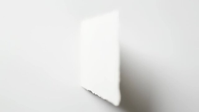Blank Textured Paper Card with Torn Edges on White Background