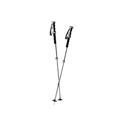 vector silhouette of trekking pole