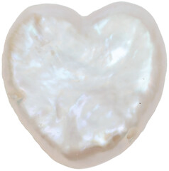 Heart Shaped Freshwater Pearl with Iridescent Luster – Isolated PNG

