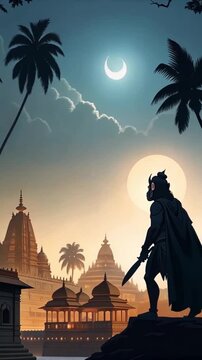 silhouette of a hanuman Jayanti
