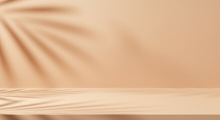 Studio Table with Plant Shadow for Product Display Mockup