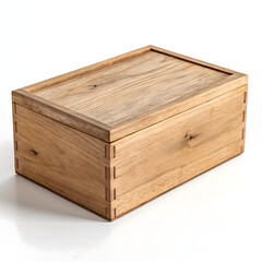 Wooden box isolated on transparent background  