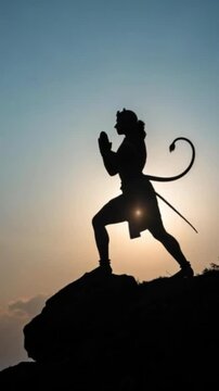 silhouette of a hanuman Jayanti