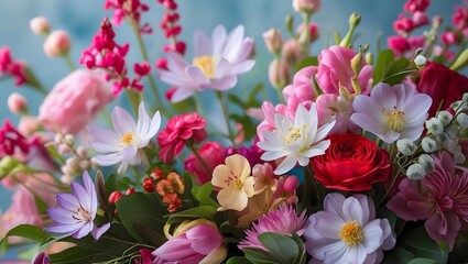 Pink and white tulips bloom beautifully in the spring garden, a colorful display of nature's vibrant floral beauty