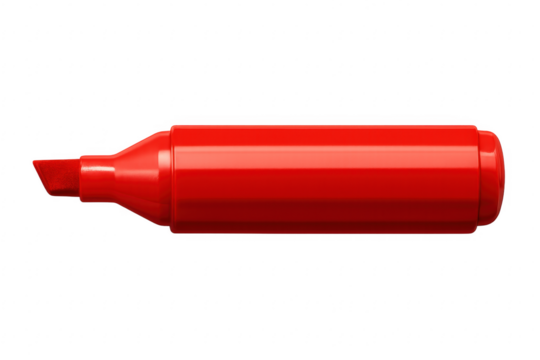 Red marker isolated on transparent background