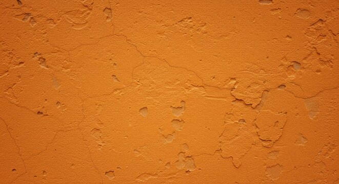 Textured Orange Wall with Cracks and Blemishes Background - Powered by Adobe